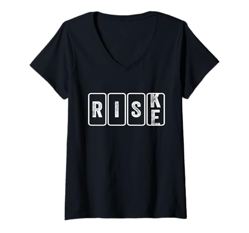Damen Risk Rise Kilometerzähler Cool Lustig Motivation Unternehmer T-Shirt mit V-Ausschnitt Damen Risk Rise Kilometerzähler Cool Lustig Motivation Unternehmer T-Shirt mit V-Ausschnitt von Zero to Legacy