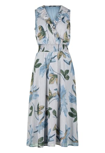 zero Damen Midikleid mit Rüschen 44, CreamBlue von zero