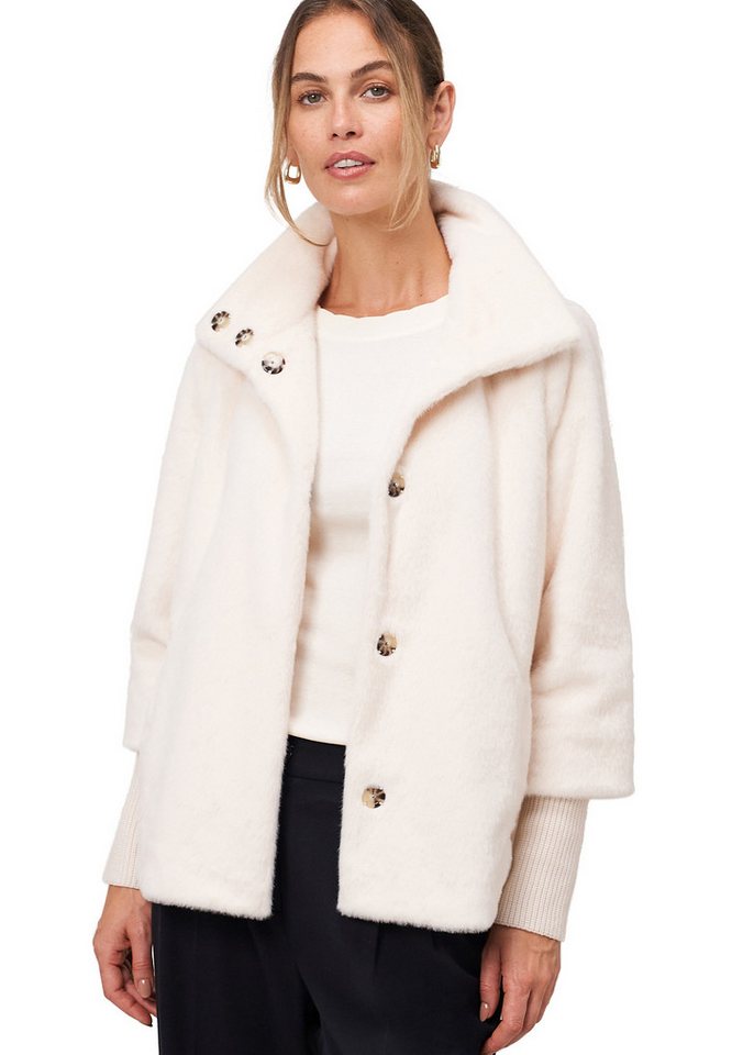 Zero Fellimitatjacke Damen Fellimitat-Jacke mit Stehkragen von Zero