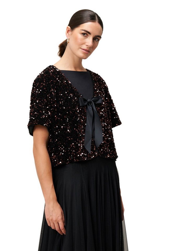 Zero Jackenblazer Damen Blazerjacke mit Pailletten Bindedetail von Zero