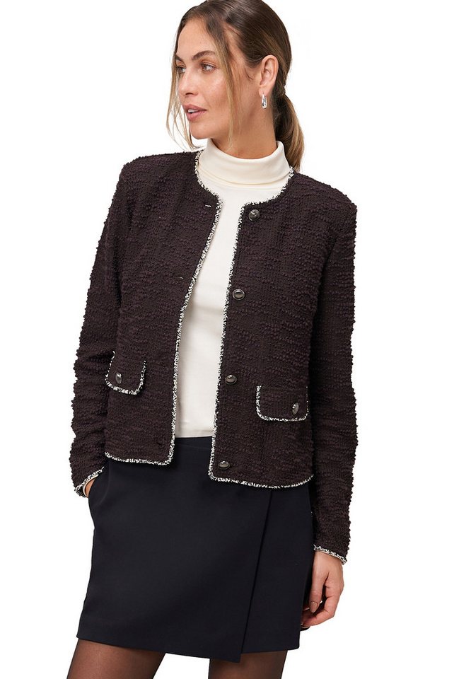 Zero Jackenblazer Damen Blazer Bouclè mit Knöpfen Knopfleiste von Zero