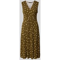 Zero Knielanges Kleid mit V-Ausschnitt in Khaki, Größe 36 Zero Knielanges Kleid mit V-Ausschnitt in Khaki, Größe 36 von Zero
