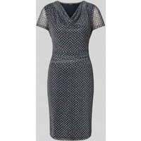Zero Knielanges Kleid mit Wasserfall-Ausschnitt in Bleu, Größe 38 Zero Knielanges Kleid mit Wasserfall-Ausschnitt in Bleu, Größe 38 von Zero