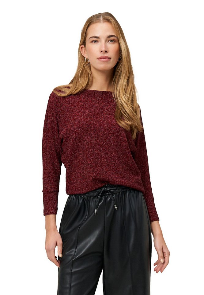 Zero Kurzarmshirt Damen Glitzershirt mit U-Boot Ausschnitt (1-tlg) Plain/ohne Details von Zero