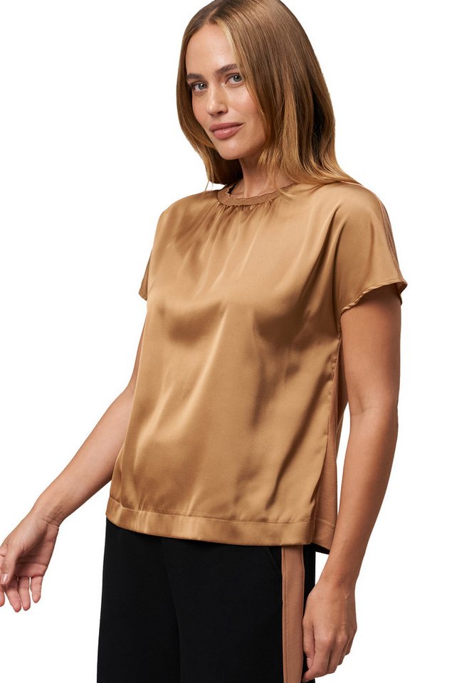 Zero Kurzarmshirt Damen mit Wellensaum (1-tlg) drapiert /gerafft von Zero