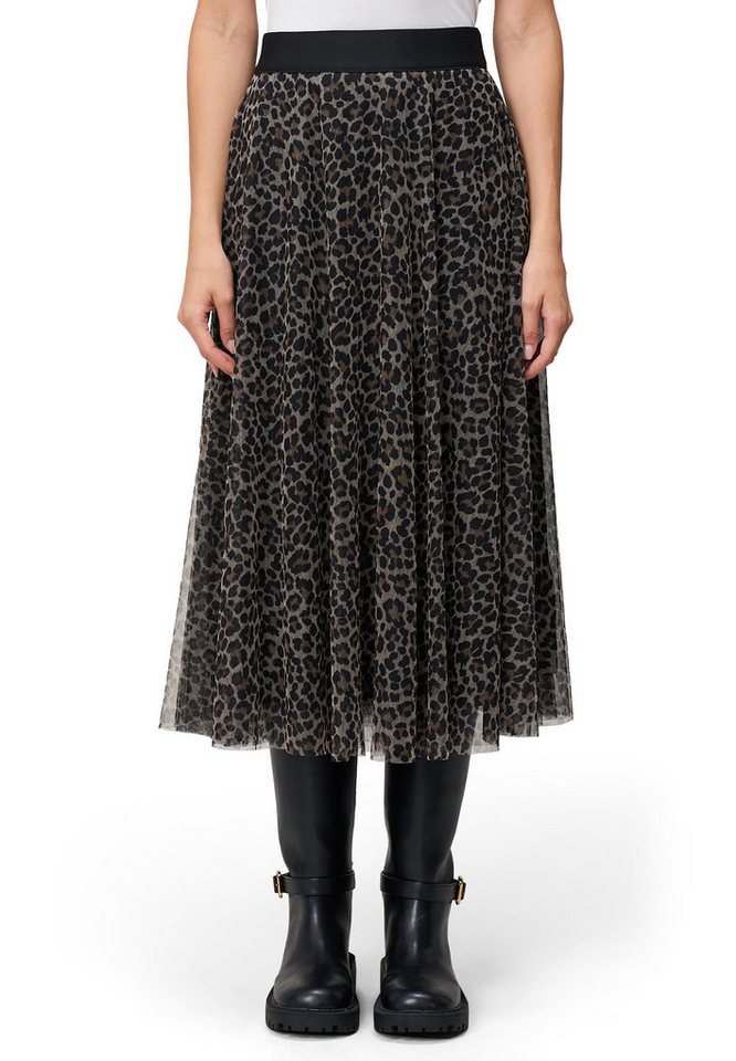 Zero Midirock Damen Leorock elastischer Bund Falten von Zero