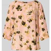 Zero Relaxed Fit Bluse aus reiner Viskose mit floralem Allover-Print in Hellrosa, Größe 38 von Zero
