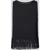 Zero Semitransparentes Stricktop mit Fransen in BLACK, Größe 40 von Zero