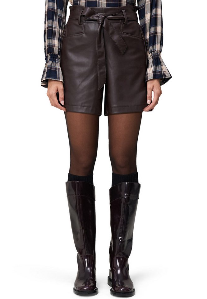 Zero Shorts Damen Shorts Lederoptik mit Bindegürtel Gürtel von Zero