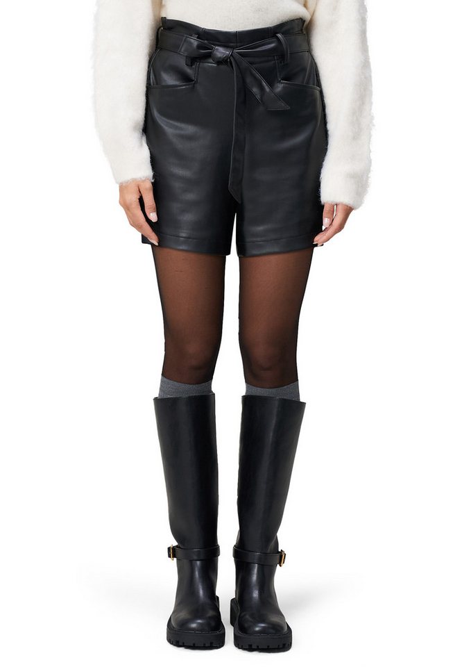 Zero Shorts Damen Shorts Lederoptik mit Bindegürtel Gürtel von Zero