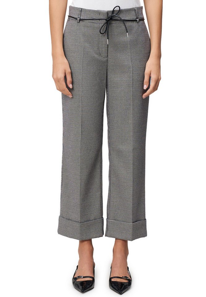 Zero Stoffhose Damen Hose kariert mit Umschlag Gürtel von Zero