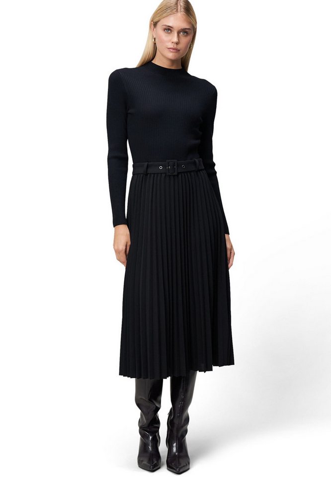 Zero Strickkleid Damen Strickkleid mit Faltenrock Gürtel von Zero