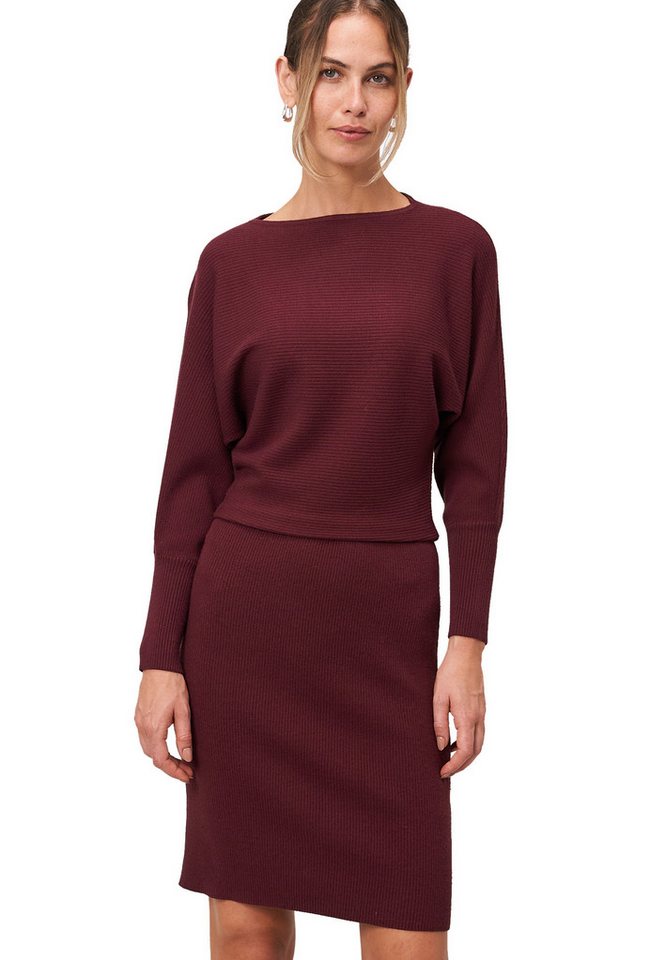 Zero Strickkleid Damen Strickkleid mit U-Boot Ausschnitt Plain/ohne Details von Zero
