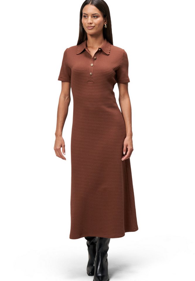 Zero Strickkleid Damen Strickkleid mit Polokragen Knopfleiste von Zero