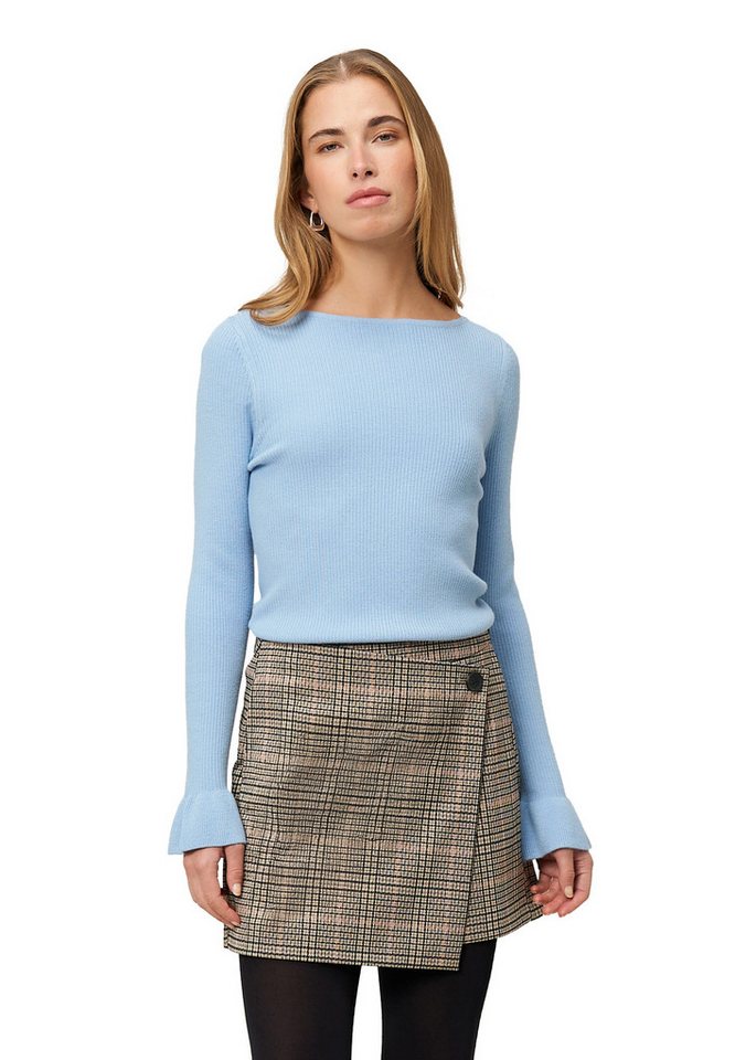 Zero Strickpullover Damen Pullover mit Volants am Ärmel (1-tlg) Volant von Zero