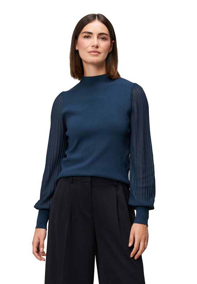 Zero Strickpullover Damen Strickpullover mit transparenten Ärmeln (1-tlg) weiteres Detail von Zero