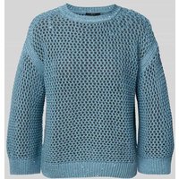 Zero Strickpullover mit Rundhalsausschnitt in Bleu, Größe 38 von Zero