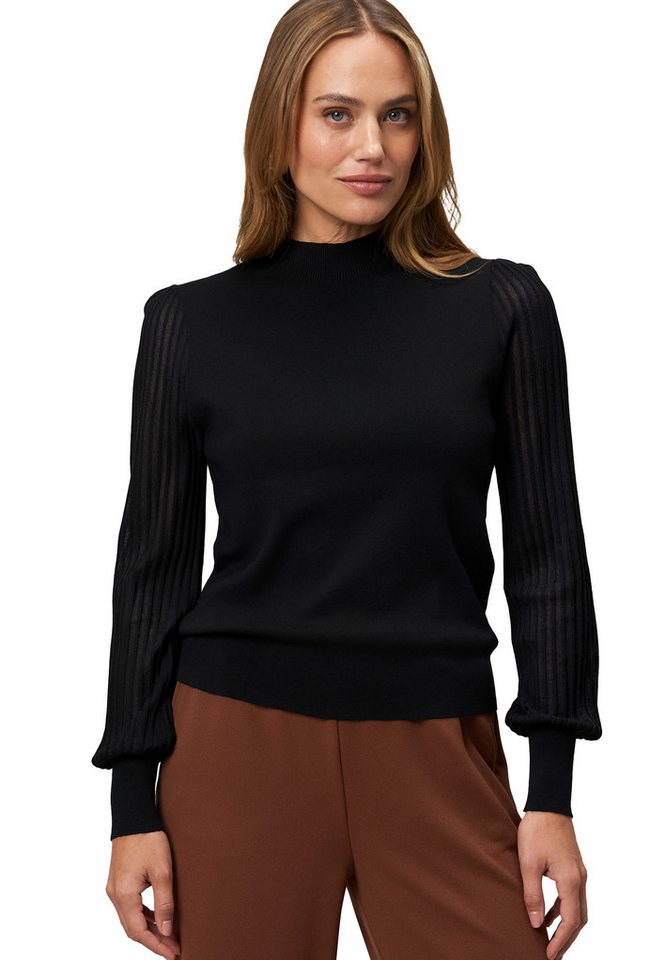 Zero Strickpullover zero Damen Strickpullover mit transparenten Ärmeln (1-tlg) weiteres Detail von Zero
