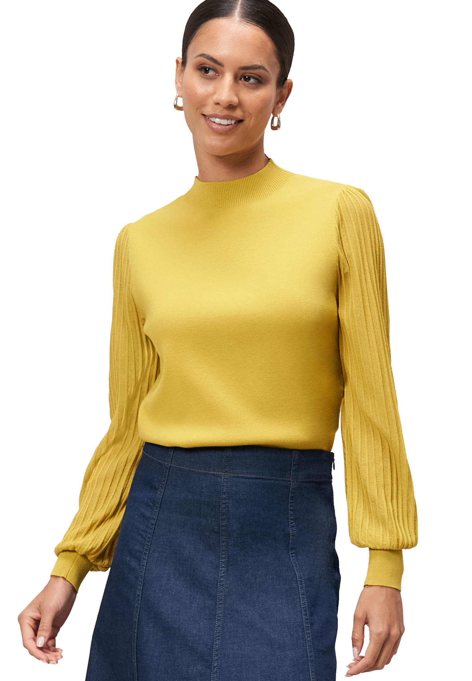 Zero Strickpullover "zero Damen Strickpullover transparente Ärmel", (1 tlg.), weiteres Detail von Zero