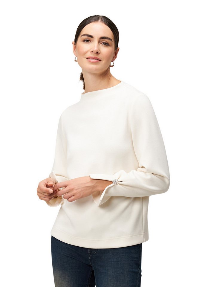Zero Sweatshirt Damen Sweatshirt mit Glitzerknopf Ziersteine Zero Sweatshirt Damen Sweatshirt mit Glitzerknopf Ziersteine von Zero