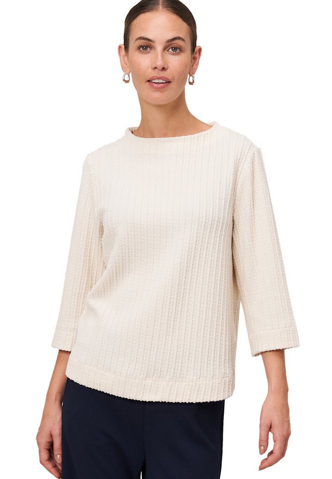 Zero Sweatshirt Damen Sweatshirt mit Strukturmuster Plain/ohne Details von Zero