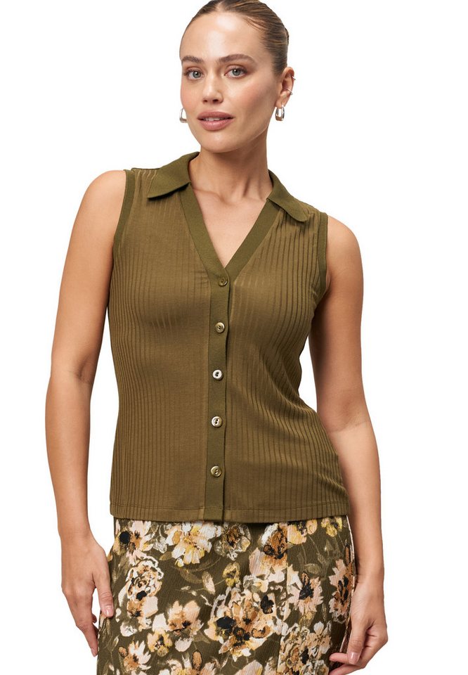 Zero T-Shirt zero Jerseytop mit Knopfleiste (1-tlg) Knopfleiste von Zero