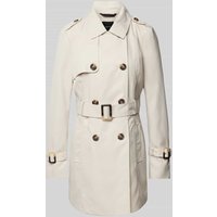 Zero Trenchcoat in unifarbenem Design mit Gürtel in Beige, Größe 40 von Zero