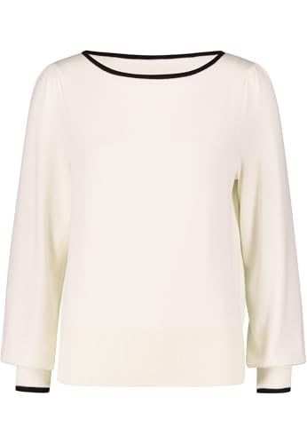 zero Damen Pullover mit Kontrastdetail Patch CreamBlack,38 zero Damen Pullover mit Kontrastdetail Patch CreamBlack,38 von zero