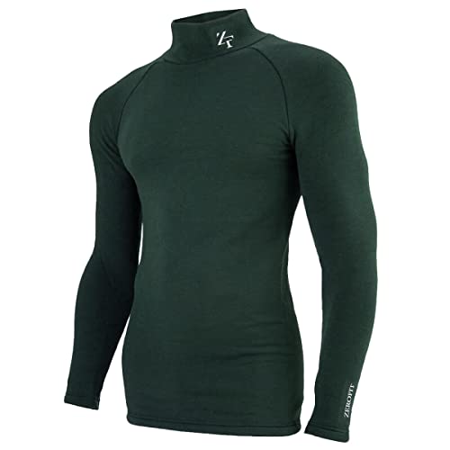 ZeroFit Herren Hitze Rub ultimative Mock Neck Baselayer - Grün - L von ZeroFit