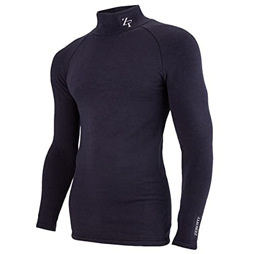 ZeroFit Herren Hitze Rub ultimative Mock Neck Wicking Baselayer - Marine - M von ZeroFit