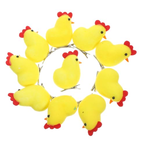 Zerodeko 10 Stück Teiliges Haarclips Kleine Gelbe Küken Haarklammern Leicht und Langlebig Vielseitiges Haarzubehör für Frauen und Mädchen zu Ostern Hochzeiten Geburtstagen und Feiern von Zerodeko