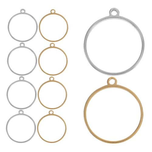 Zerodeko 10 Stück Teiliges Runde Offene Bezel Rahmen aus Hohl Offene Rückseite Schmuckanhänger Langlebige DIY Schmuckherstellung Zubehör für Resin Gießerei und Kreative Bastelarbeiten von Zerodeko