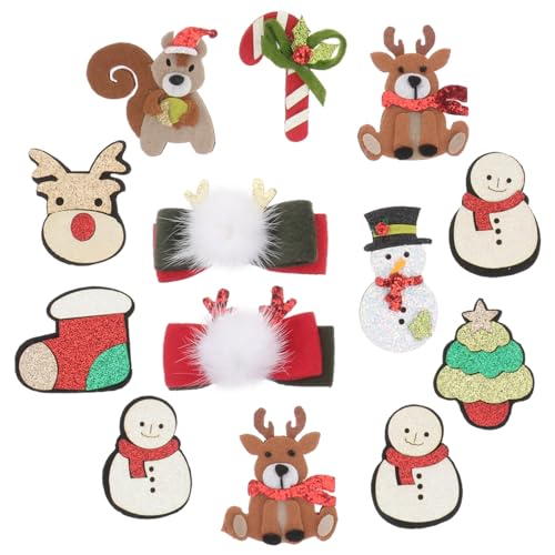 Zerodeko 13 Stück Handgefertigte Weihnachts-haarspangen Pferdeschwanz-clip-material Einfache Clip-haarspange Für Jungen Und Mädchen Zum Basteln Zarter Muster von Zerodeko
