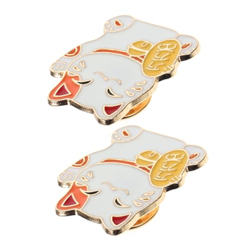 Zerodeko 2stücke Dekorationsabzeichen Tierbrosche Cartoon-brosche Als Dekoration Cartoon-brosche Für Kleidung Katzenbroschen Für Rucksäcke Süße Broschen Süße Broschennadeln Kleine von Zerodeko