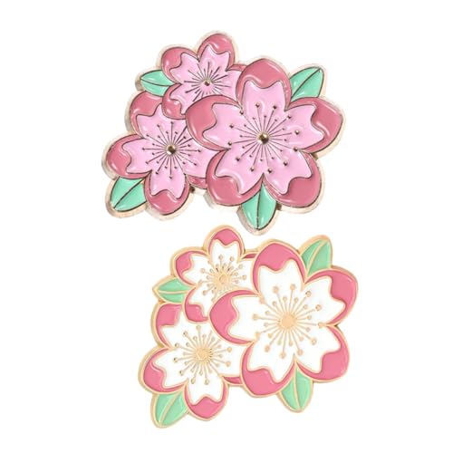 Zerodeko 2stücke Kragennadeln Für Damen Mit Kirschblüten-design Dekorative Anstecknadeln Für Kleidung Rucksäcke Hüte von Zerodeko