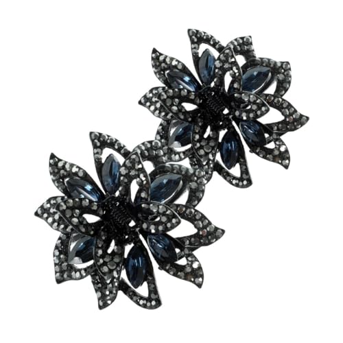 Zerodeko 2 Stück Kristall Haarklammern mit Blumen Design Rutschfeste Haarspangen für Frauen Brautjungfern Eleganter Haarschmuck für Hochzeiten Besondere Anlässe von Zerodeko