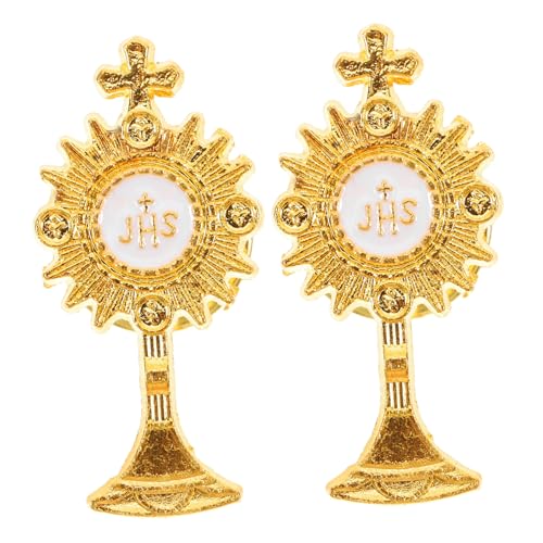 Zerodeko 2stücke Metall Kreuz-anstecknadeln Im Vintage-stil Für Damen Herren Kleidungsdekoration Für Taufe Party Kirchenversammlung Besondere Anlässe von Zerodeko