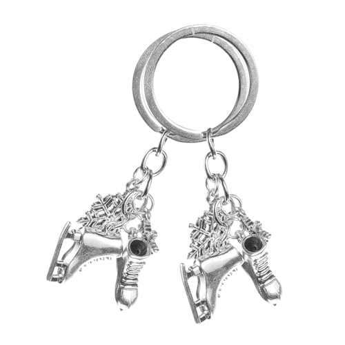Zerodeko 2 Stücke Schlittschuh Schlüsselanhänger aus Metall für Frauen Eislaufen Charme Anhänger mit Schneeflocken Design Robustes Accessoire für Taschen und Geldbörsen von Zerodeko