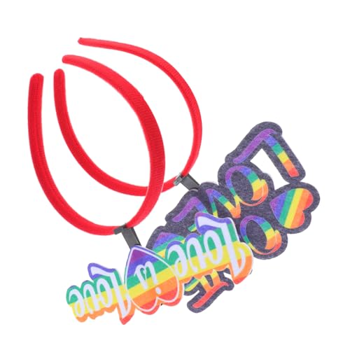 Zerodeko 2stücke Pride Stirnbänder Für Frauen Und Mädchen Mit Herzbuchstaben Regenbogen-kopfbedeckung Für Paraden Partys Hochzeiten von Zerodeko