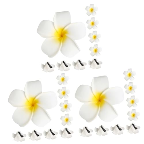 Zerodeko 3 Sätze Simulationskopfblume Party Tropisch Rosa Strand Blumenhaarzubehör Für Frauen Haarschmuck Haarspange Hawaiianische Accessoires Für Frauen Metall Weiß Stück * 3 von Zerodeko