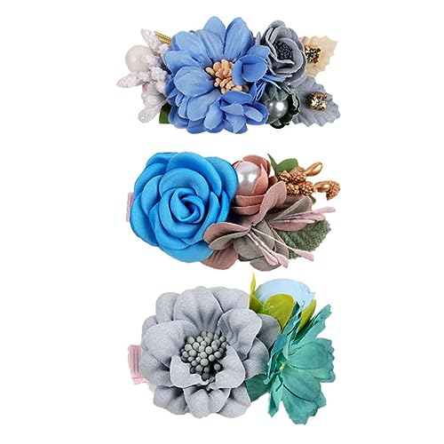 Zerodeko Blumenhaarnadeln 3St Haarnadel Haarspangen Haarklammer Haarschmuck Brautball Tiara Haardekoration simulierter Blumenkopfschmuck kleines Mädchen Kopfbedeckung Ausgabekarte von Zerodeko