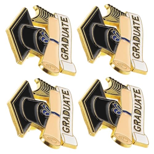 Zerodeko 4 Stück Abschluss Broschen Mütze Anstecknadeln für Graduierungsfeierlichkeiten für Absolventen und Kindergartenabschlüsse Metallabzeichen für Festliche Anlässe von Zerodeko