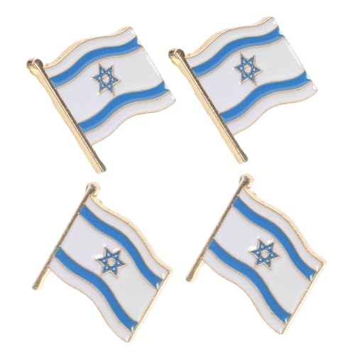 Zerodeko 4 Stück Teiliges Israelische Flaggen Brosche Anstecker Eleganter Pin für Formelle Kleidung Feiern Souvenir von Zerodeko