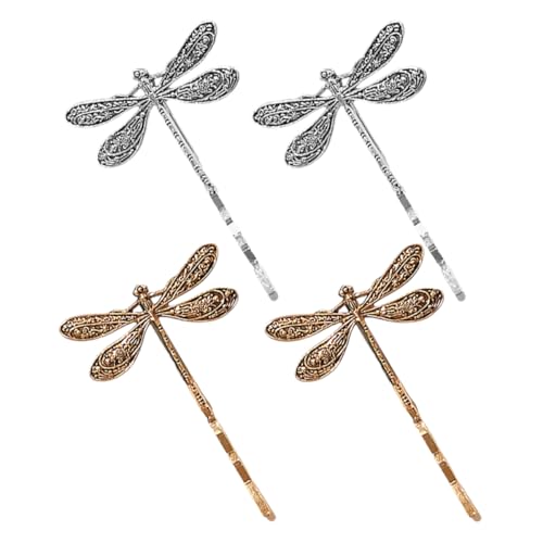 Zerodeko 4 Stück Vintage Dragonfly Haarklammern für Damen Metall Haarclips für Mädchen Süße Haaraccessoires Multifunktionale Haarklammer für Tägliche Styles Robust und Langlebig von Zerodeko