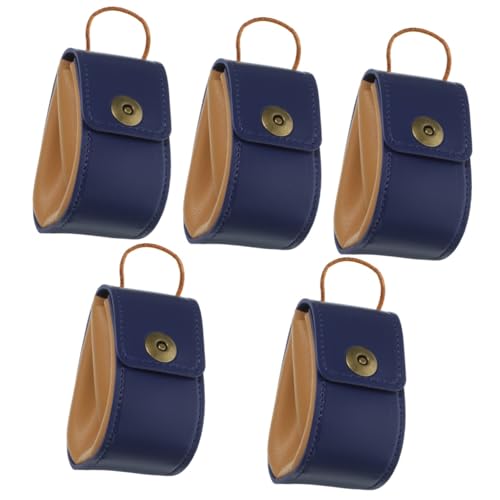 Zerodeko 5 Stück Blaue Aufbewahrungstasche Aufbewahrungstasche Vintage Würfeltasche Gadget Halter Spiel Beutewürfel Organizer Verschließbarer Ring Wiederverwendbare Boxen von Zerodeko