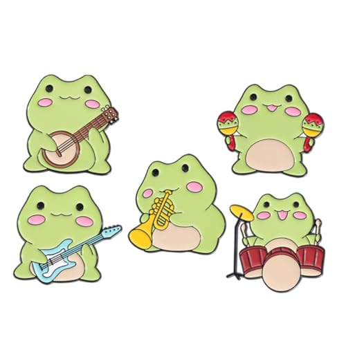 Zerodeko 5stücke Metall-froschnadeln Cartoon-tier-broschen Für Kleidung Taschen Und Hüte Legierungsnadeln Rucksackdekor Süße Tier-abzeichen von Zerodeko
