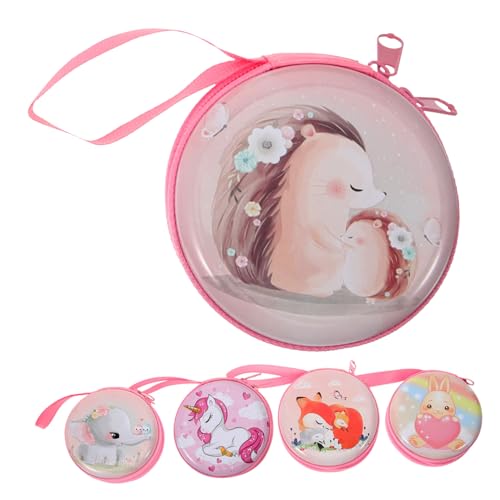 Zerodeko 5st Geschenkbox Für Den Kindergarten Runde Geldbörse Mit Reißverschluss Kreative Münztüte Portemonnaie Aufbewahrungstasche Für Kopfhörer Wechseltasche Runder Geldbeutel Eisenblech von Zerodeko