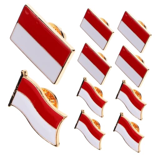 Zerodeko 6 Stück Indonesische Nationalflagge Brosche Metall Anstecknadel für Kleidung Mütze Tasche Dekoratives Accessoire für Männer und Frauen Einfach zu Verwenden und von Zerodeko