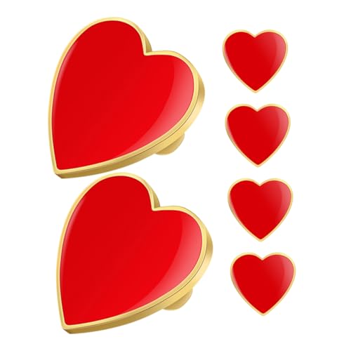 Zerodeko 6 Stück Teiliges Rotes Herz Anstecknadel aus Emaille Brosche für Hochzeit Valentinstag Party und Kostüm Vielseitiges Schmuckaccessoire für Festliche Outfits von Zerodeko