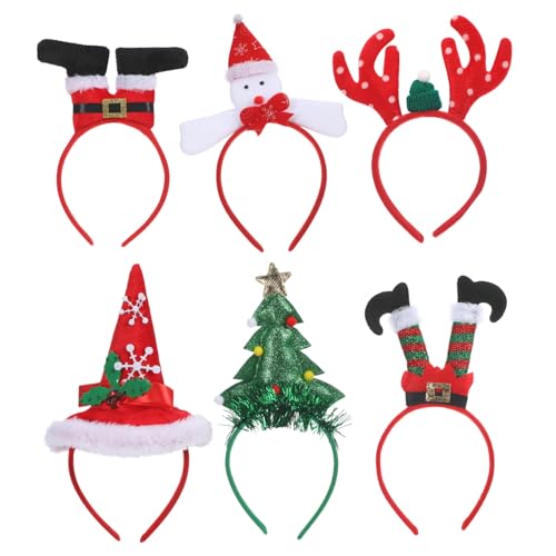 Zerodeko 6stücke Weihnachtsstirnbänder Für Frauen Und Mädchen Elchgeweih-stirnband Rentiergeweih-stirnband Partyzubehör Für Weihnachtsfeiern Feiertagskopfbedeckungen von Zerodeko